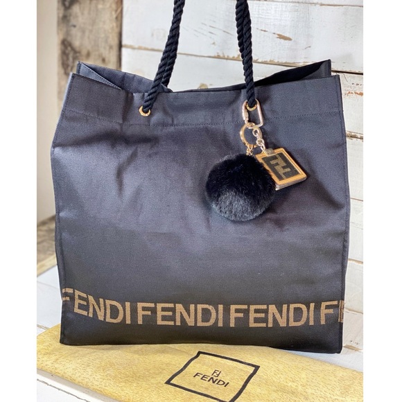 |SOLD| Fendi Sas 1925 Canvas Black Nylon Tote - Picture 2 of 9